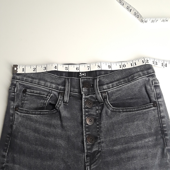 3x1 NYC Black Snow Wash High Waist Button Fly Jeans 25 - Picture 6 of 6